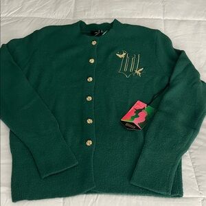 Wicked cardigan Green Embroidered Button-Up Sweater